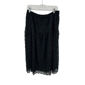 Vintage Avon Fashions Floral Lace Midi Skirt Womens L Whimsigoth Dark Romantic